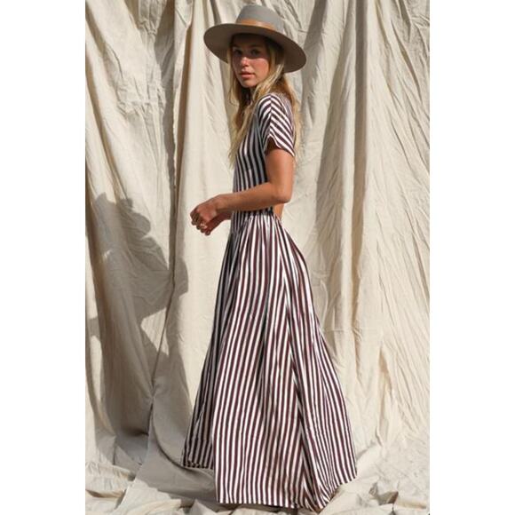 Jen's Pirate Booty Striped Open Back Maxi Dress Large - Picture 10 of 10